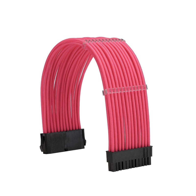Formulamod Sleeve Extension Power Supply Cable Kit 18AWG ATX 24P+ EPS 8-P+PCI-E8-P with Combs for PSU to Motherboard/GPU (Pink) - Image 3